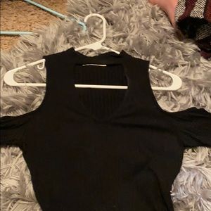 Short black dress ( shoulder showing)